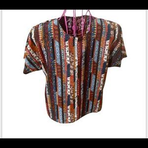 Nicola Floral Vintage Short Sleeve Blouse Size Small.